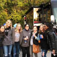 picture of attendees outside at tailgate